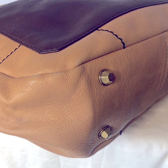 orYANY Adele brown  color block pebbled large leather shoulder handbag. - Picture 10 of 15